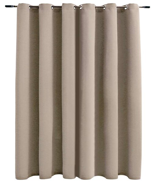 Blackout Curtain with Metal Rings Beige 290x245 cm