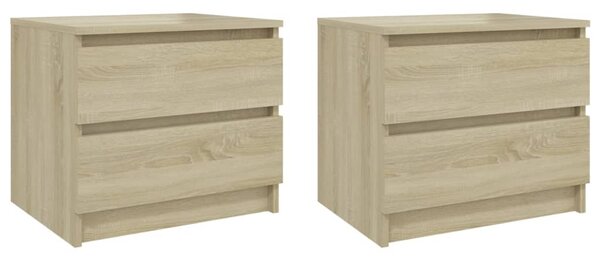 Bed Cabinets 2 pcs Sonoma Oak 50x39x43.5 cm Engineered Wood