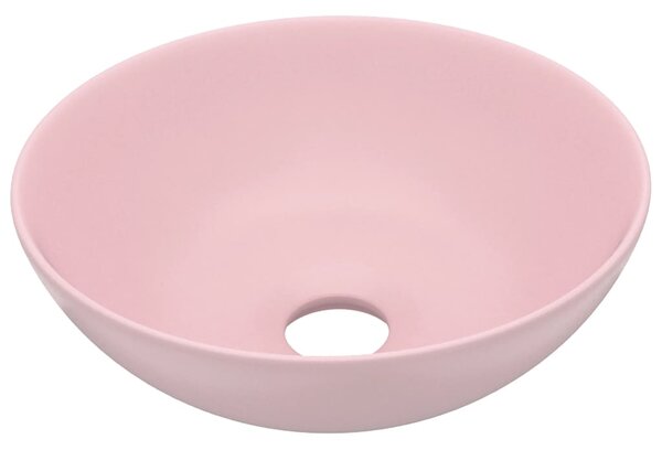 Bathroom Sink Ceramic Matt Pink Round