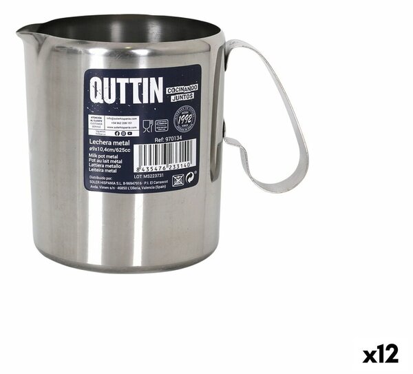 Milk jug Quttin Silver Metal (12 Units)