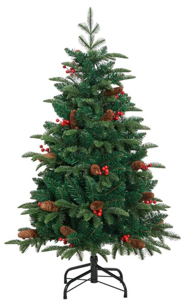 Artificial Hinged Christmas Tree with Cones and Berries 120 cm