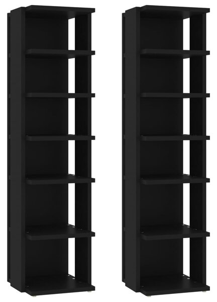 Shoe Cabinets 2 pcs Black 27.5x27x102 cm