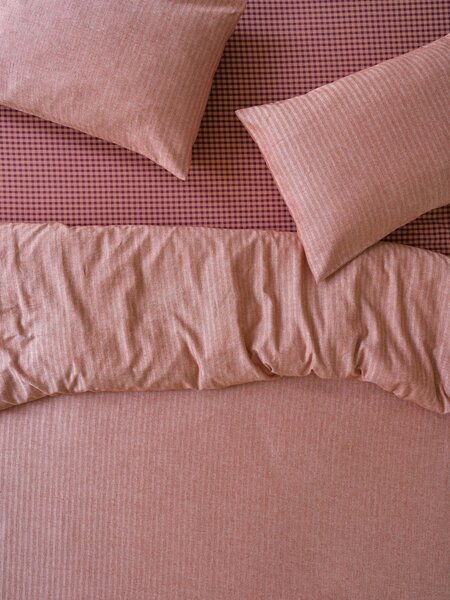 Auburn Red Herringbone Brushed Cotton Duvet Cover | Super King | Piglet in Bed
