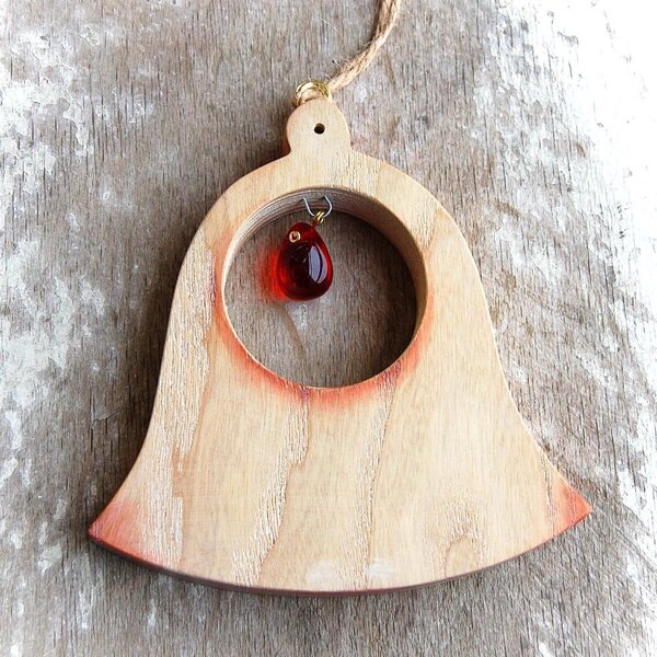 Wooden Bell with Crystal