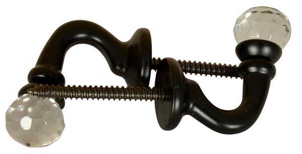 Crystal Palma Dove Tie Back Hooks (pair) Black Black