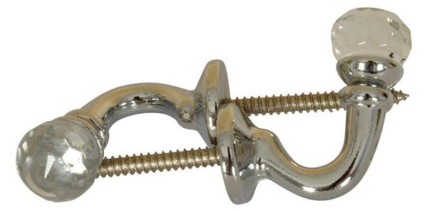 Crystal Palma Dove Tie Back Hooks (pair) Chrome