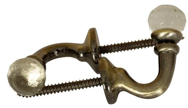 Crystal Palma Dove Tie Back Hooks (pair) Antique Brass