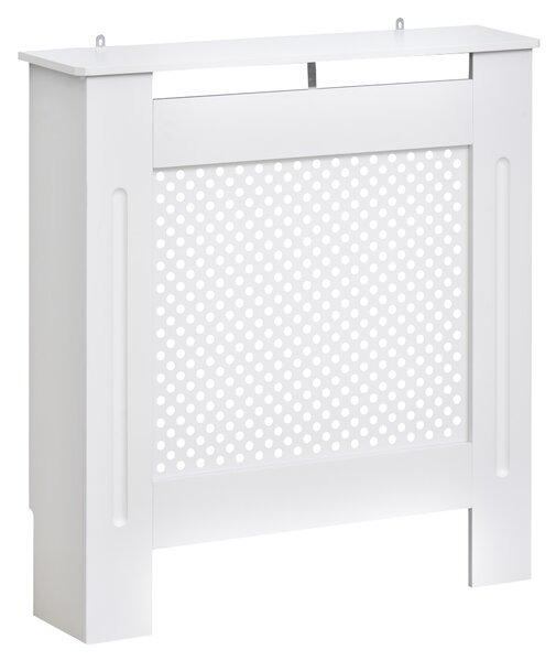 HOMCOM Modern Radiator Cover, Wooden Heating Cabinet, Grill Style Diamond Design, Painted White, Small Aosom UK