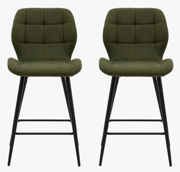 Hallen Stool in Bottle Green - Set of 2