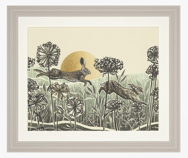 Skipping Hare Framed Wall Art