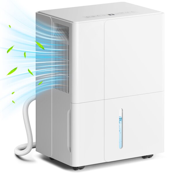 HOMCOM 30L/Day Low-Energy Dehumidifier with 4.7L tank, 24H Timer , Electric Moisture Air De-Humidifier with 2 Speed Modes, White Aosom UK