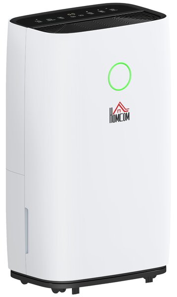 HOMCOM 20L/Day 4000ML Portable Quiet Dehumidifier for Home Laundry Room Bedroom Basement, Electric Moisture Air De-Humidifier with 3 Modes Aosom UK