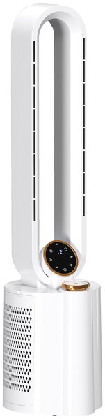 HOMCOM Multi-Mode Bladeless Tower Fan and Humidifier - White