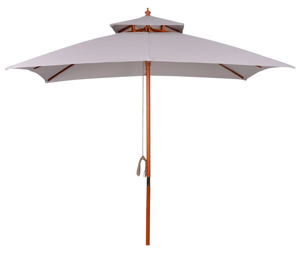 Outsunny 3 x 3 (m) Garden Umbrella, Large Parasol, Outdoor Sunshade Canopy with Double Tier, Grey