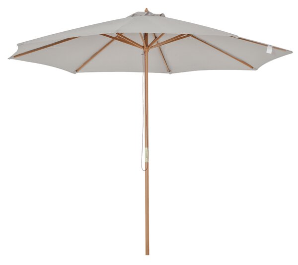 Outsunny 3m Fir Wooden Garden Parasol Bamboo Sun Shade Patio Outdoor Umbrella Canopy, Grey Aosom UK