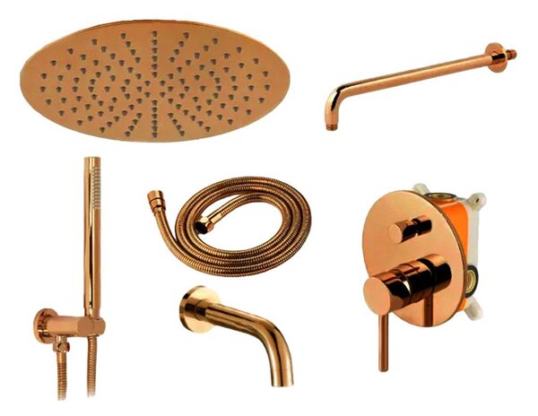 Built-in shower set Rea Lungo Copper + BOX