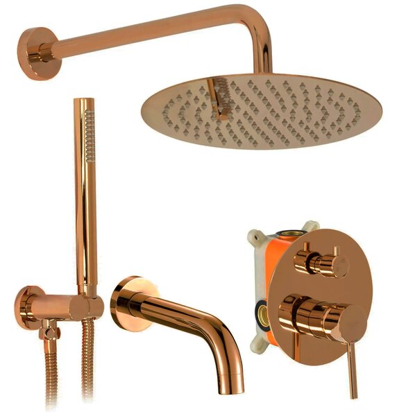 Built-in shower set Rea Lungo Copper + BOX