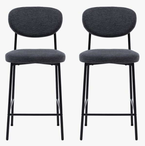 Kalmar Stool in Charcoal, Set of 2