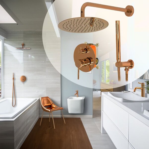 Rea Lungo Copper concealed installation shower set