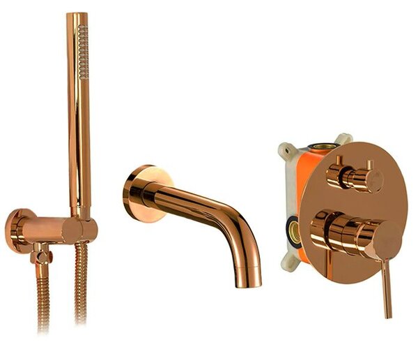 Wall Mounted Bath faucet Rea Lungo Copper + BOX