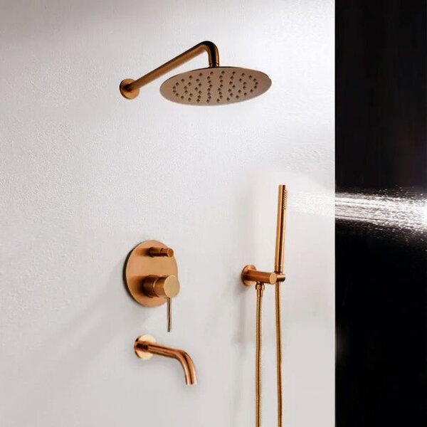 Built-in shower set Rea Lungo Copper + BOX