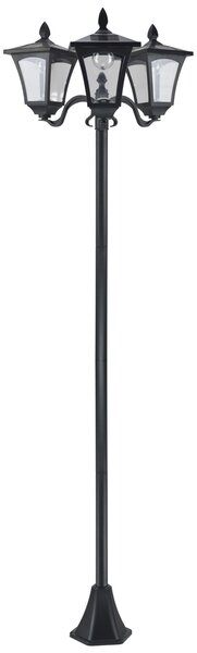 Outsunny 3-Solar Powered Lamp Post, IP44, 51.5Lx47Wx182.5H cm-Black Aosom UK