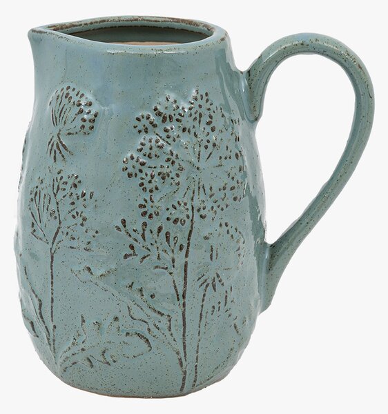 Springdale Embossed Ceramic Jug in Duck Egg