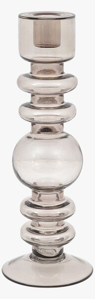 Liora Glass Taper Candlestick in Smoke