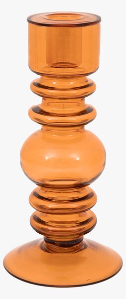 Liora Glass Taper Candlestick in Amber