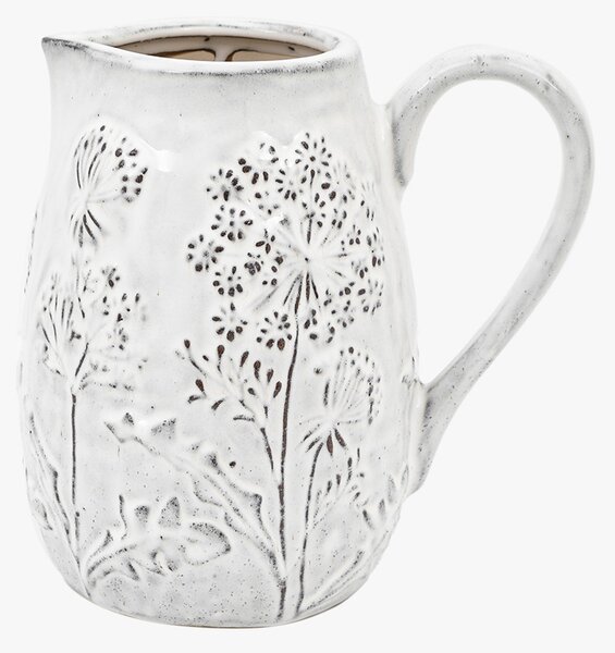 Springdale Embossed Ceramic Jug in Stone