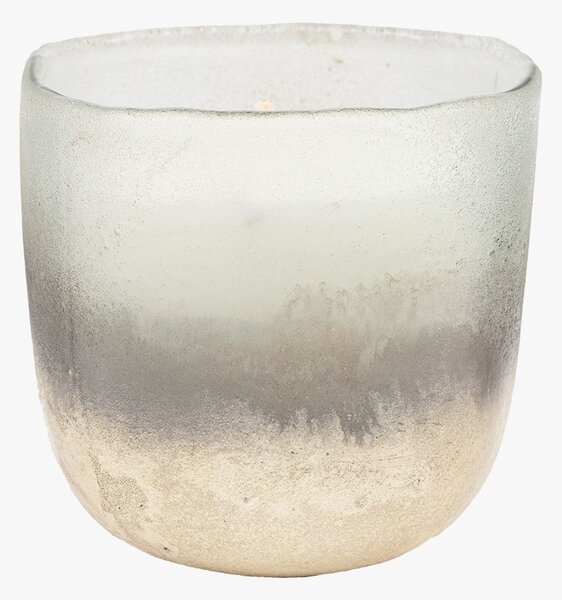 Glow 1 Wick Candle in White and Silver, Small