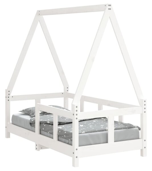 Kids Bed Frame White 70x140 cm Solid Wood Pine