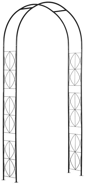 Outsunny 2.3m Wedding Arch, Vintage Style Steel Garden Patio Outdoor Arbor & Trellis Arch Support for Vines, Black Aosom UK