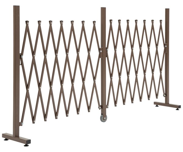 Outsunny Expanding Trellis Fence Freestanding Movable Fence Foldable Garden Screen Panel Aluminium, 405cm x 103.5cm, Dark Brown Aosom UK