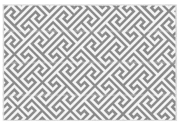 Outsunny Outdoor Rug Reversible Mat Plastic Straw Rug Portable RV Camping Mat for Garden Picnic Indoor, 152x243cm, Light Grey Aosom UK