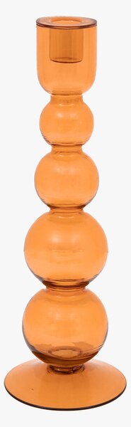 Lucia Glass Taper Candlestick in Amber