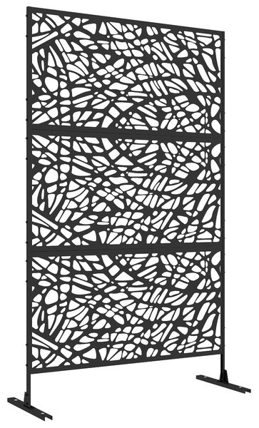 Outsunny Metal Decorative Privacy Screen Outdoor Divider, Black Twisted Lines