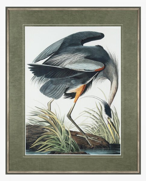 Classic Blue Heron Framed Wall Art
