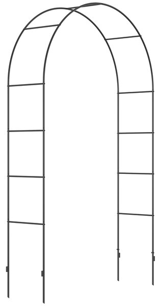 Outsunny Outdoor Garden Arch, Metal Garden Arbor for Climbing Plants, Roses, Vines, Wedding Arch for Outdoor, 140L x 40W x 240H cm, Black