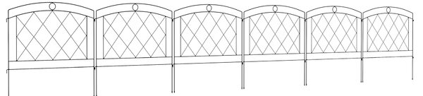 Outsunny Decorative Garden Fencing: Stylish Metal Picket Panels for Outdoor Borders, Easy Installation, Set of 6, Ebony Black Aosom UK