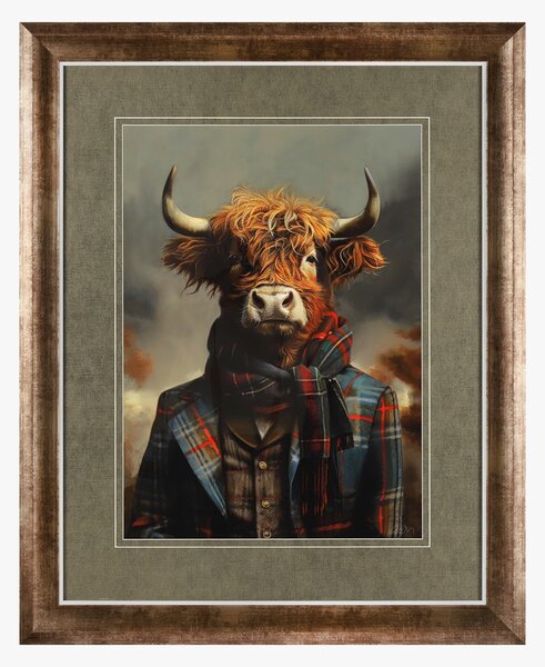 Highland Cow Portrait Framed Wall Art