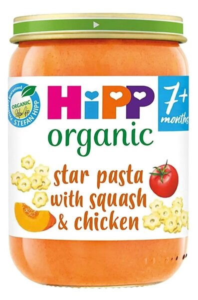 Hipp Organic Star Pasta with Squash and Chicken Baby Food Jar 7+ months 190g