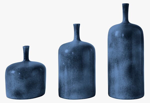 Orion Vases in Blue, Set of Three