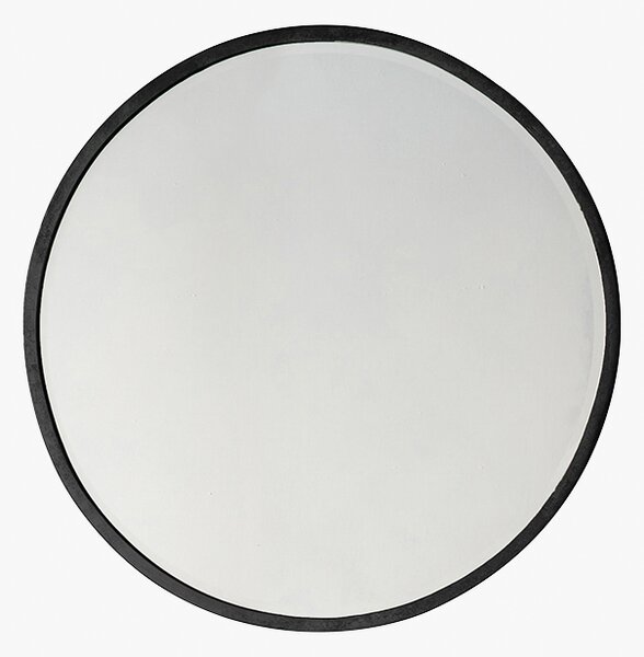 Newport Round Mirror in Deep Black, Small
