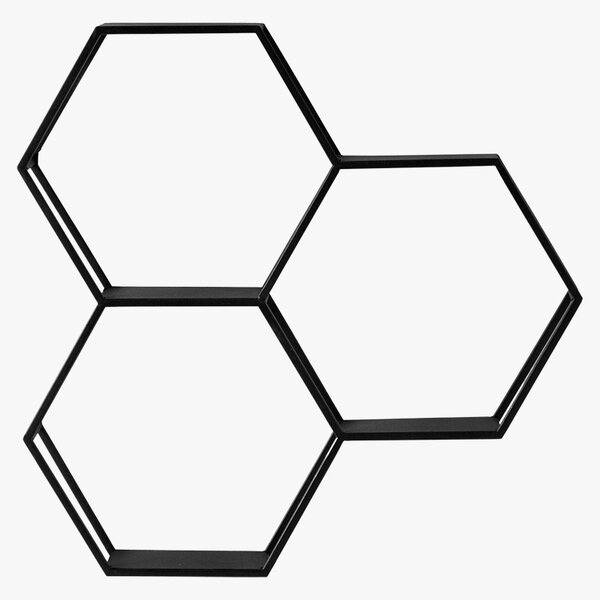 Costin Hexagon Wall Mounted Floating Shelf