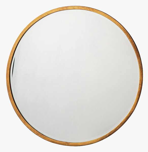 Newport Round Mirror in Antique Gold, Small