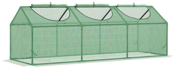 Outsunny Mini Greenhouse, Small Plant Grow House for Outdoor with Durable PE Cover, Observation Windows, 180 x 60 x 60 cm, Green Aosom UK