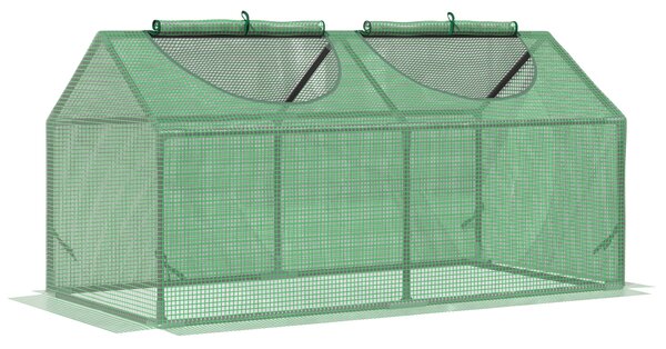 Outsunny Mini Greenhouse, Small Plant Grow House for Outdoor with Durable PE Cover, Observation Windows, 119 x 60 x 60 cm, Green Aosom UK