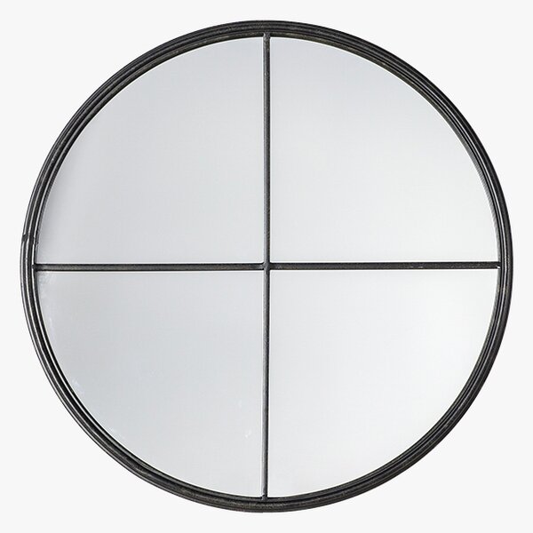 Talon Crittal Window Style Round Mirror in Black