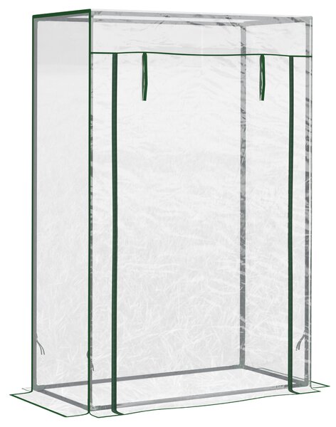 Outsunny Greenhouse with Steel Frame, PVC Cover, Roll-up Door for Outdoor, Backyard, Balcony, Garden, 100 x 50 x 150cm, Transparent Aosom UK